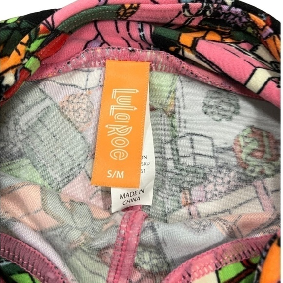 LulaRoe leggings with multi color presents all over them girls size S/Medium. - Picture 2 of 4